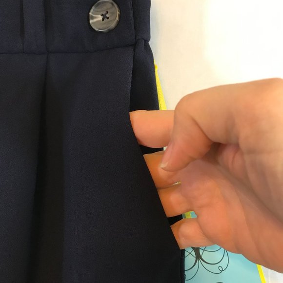 NWT CeCe Navy Blue Cropped Wide Leg Pants with Buttons - Picture 5 of 8